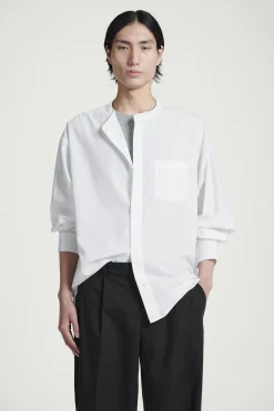 Fashion COS KOKONOWA BAWEŁNIANA KOSZULA – OVERSIZED FIT Biały