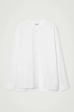 Fashion COS KOKONOWA BAWEŁNIANA KOSZULA – OVERSIZED FIT Biały