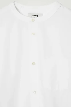 Fashion COS KOKONOWA BAWEŁNIANA KOSZULA – OVERSIZED FIT Biały