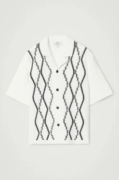 Online COS KOSZULA W ABSTRAKCYJNY WZÓR W ROMBY – RELAXED FIT Biały