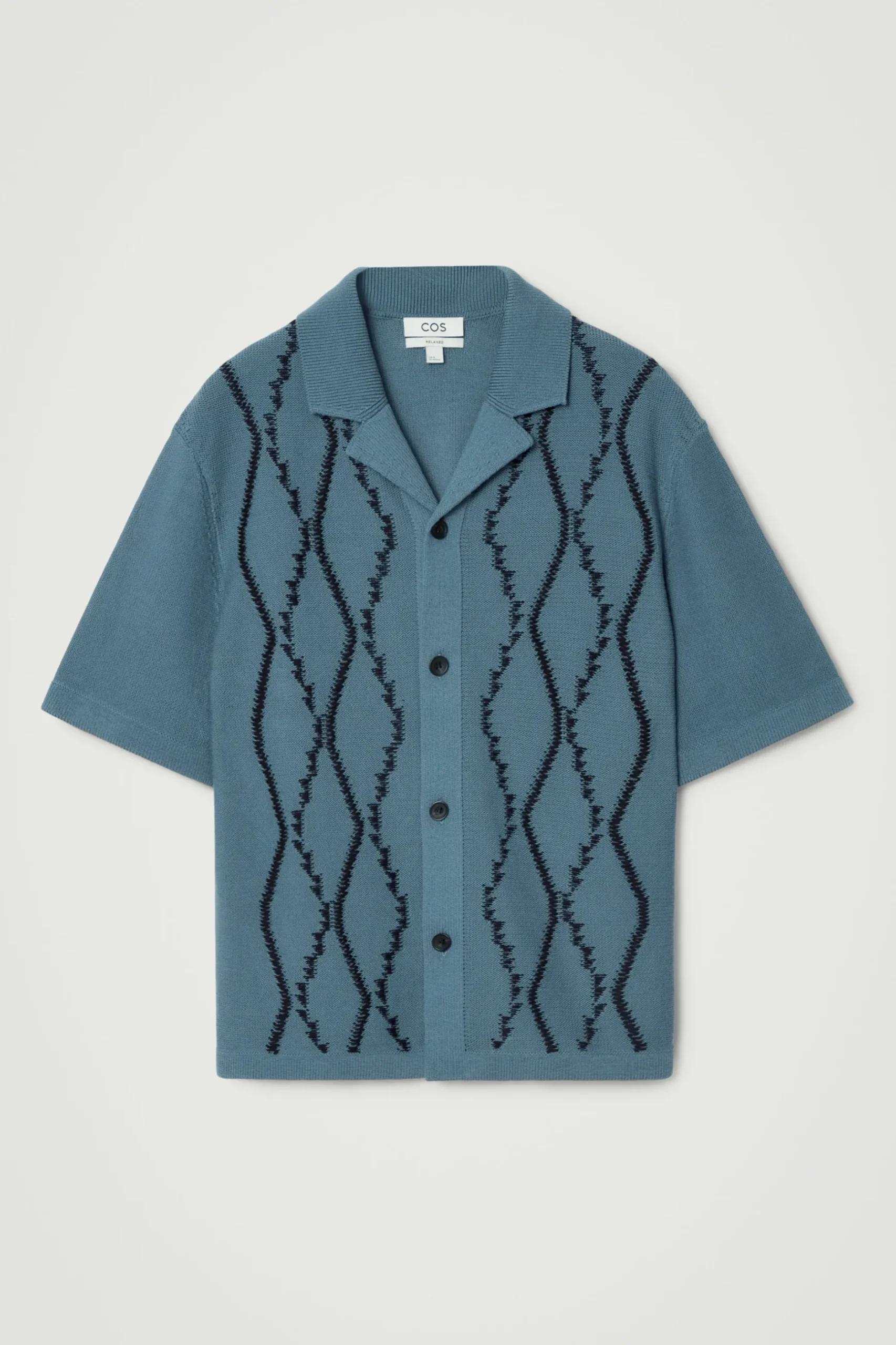 Sale COS KOSZULA W ABSTRAKCYJNY WZÓR W ROMBY – RELAXED FIT Turkusowy