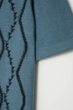 Sale COS KOSZULA W ABSTRAKCYJNY WZÓR W ROMBY – RELAXED FIT Turkusowy