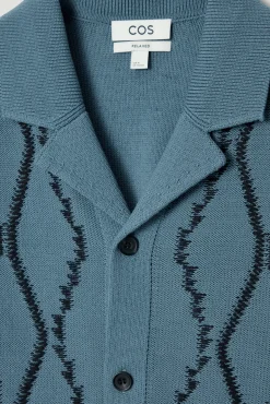 Sale COS KOSZULA W ABSTRAKCYJNY WZÓR W ROMBY – RELAXED FIT Turkusowy