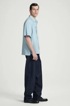 New COS KOSZULA W PASKI Z KRÓTKIM RĘKAWEM – RELAXED FIT