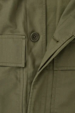 Hot COS KOSZULA WIERZCHNIA Z DIAGONALU – RELAXED FIT Ciemnazieleńkhaki