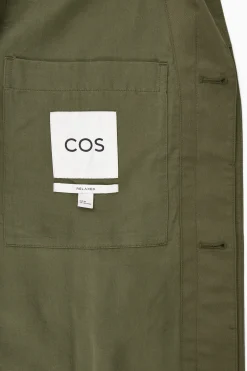 Hot COS KOSZULA WIERZCHNIA Z DIAGONALU – RELAXED FIT Ciemnazieleńkhaki