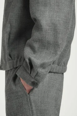Fashion COS KOSZULA WIERZCHNIA Z WEŁNIANEJ FLANELI Szarymelanż