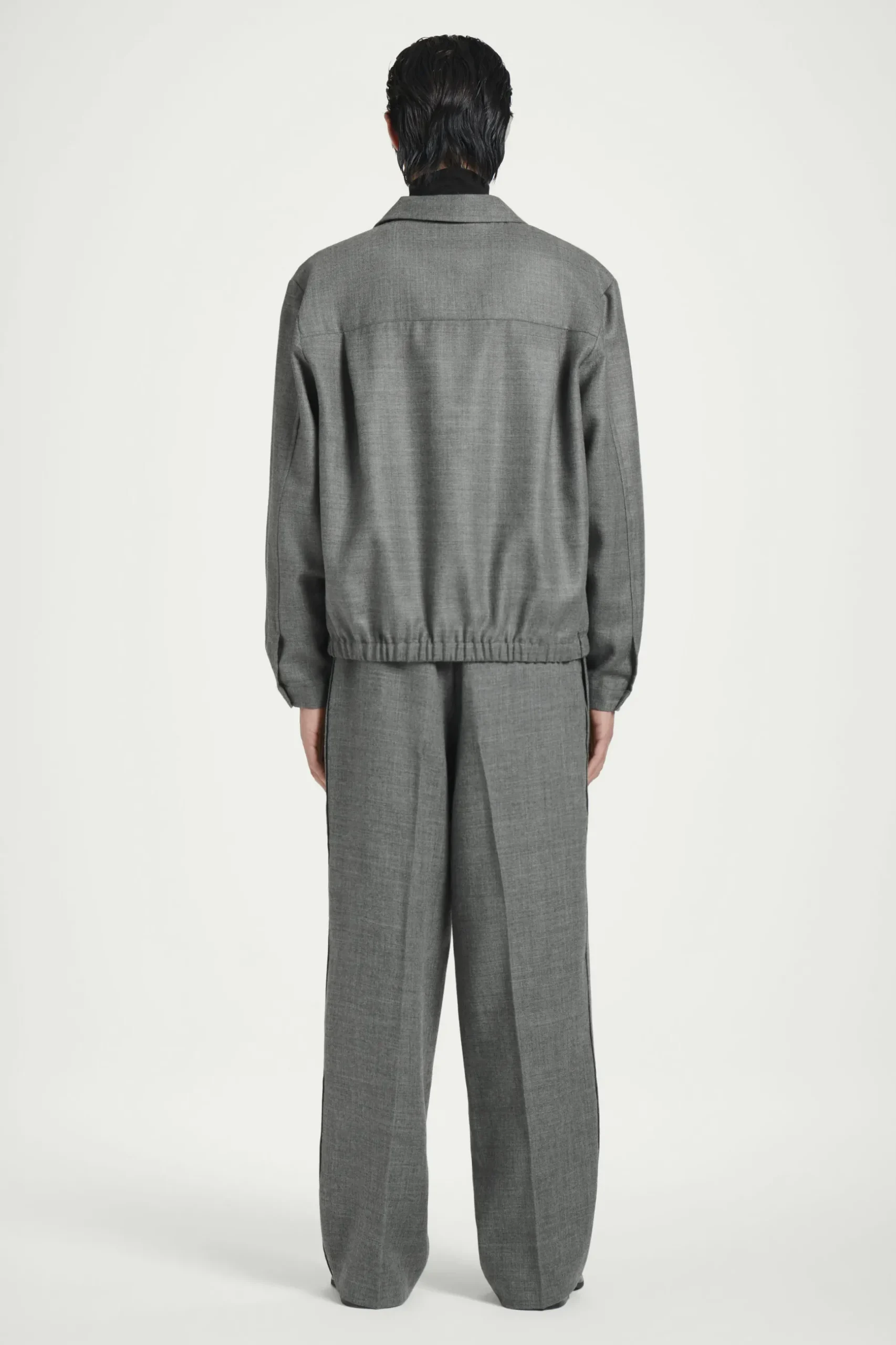 Fashion COS KOSZULA WIERZCHNIA Z WEŁNIANEJ FLANELI Szarymelanż