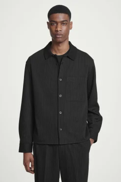 Fashion COS KOSZULA Z DŻERSEJU Z WEŁNĄ W PRĄŻKI – RELAXED FIT