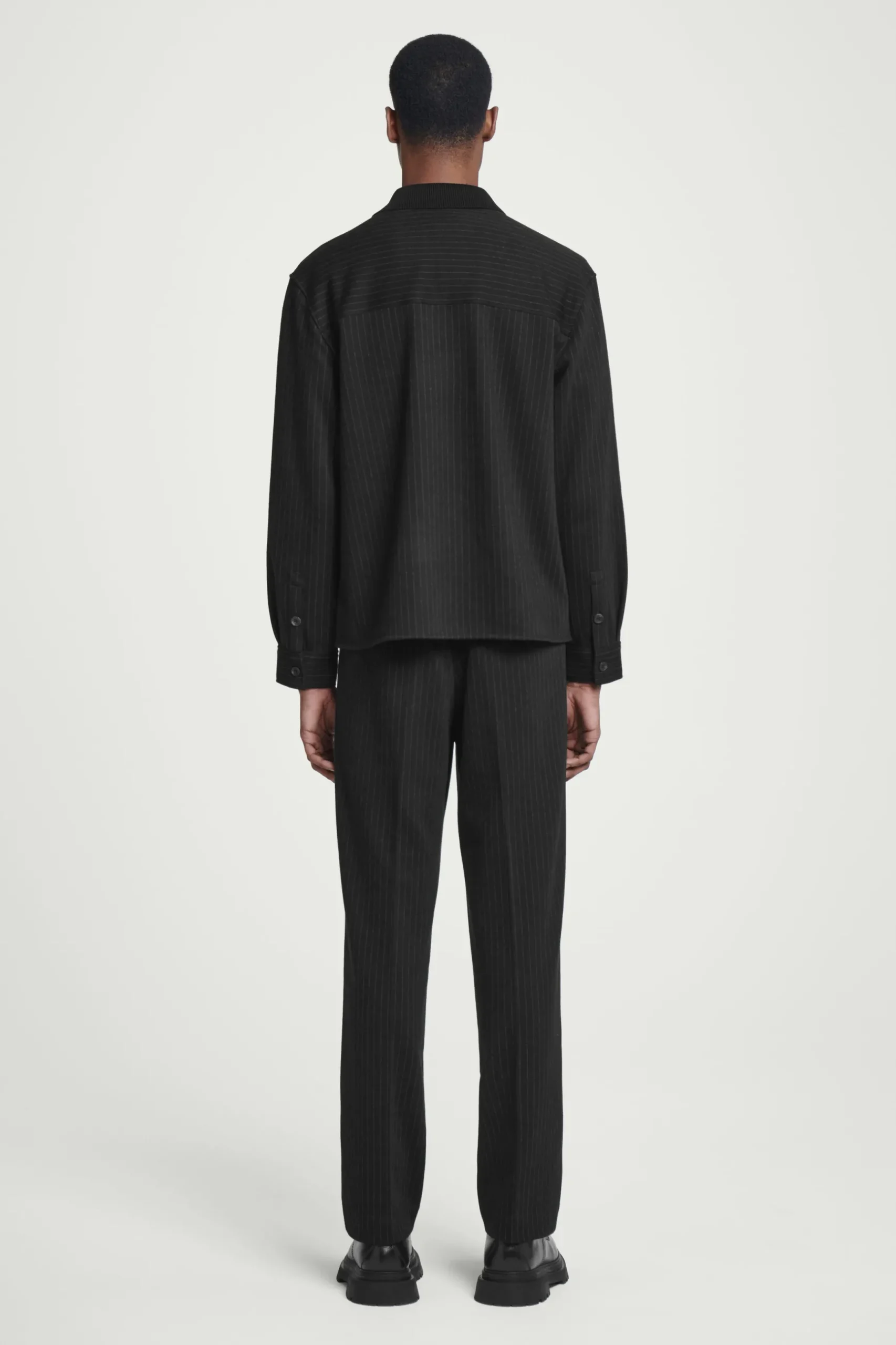 Fashion COS KOSZULA Z DŻERSEJU Z WEŁNĄ W PRĄŻKI – RELAXED FIT