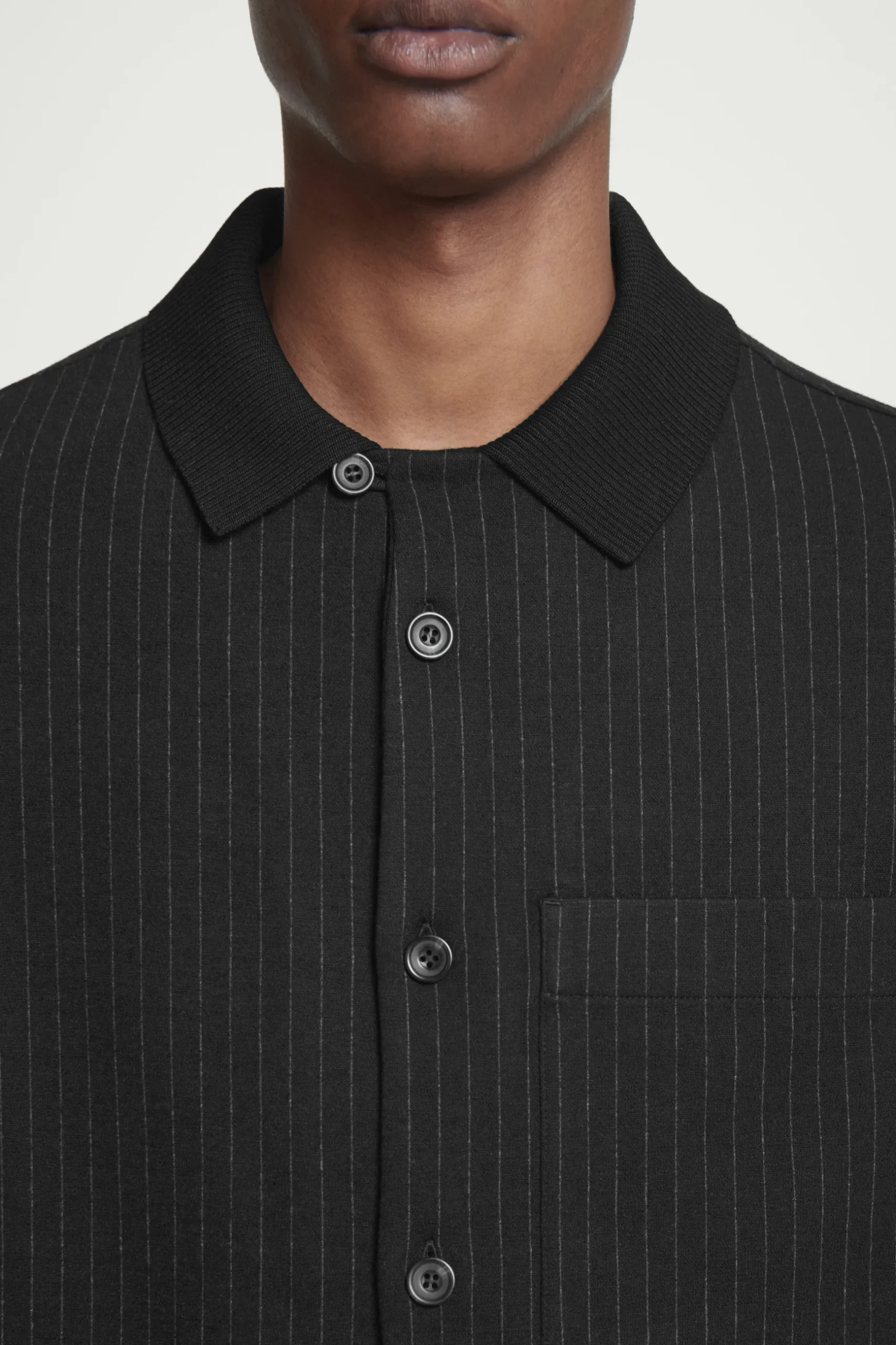 Fashion COS KOSZULA Z DŻERSEJU Z WEŁNĄ W PRĄŻKI – RELAXED FIT