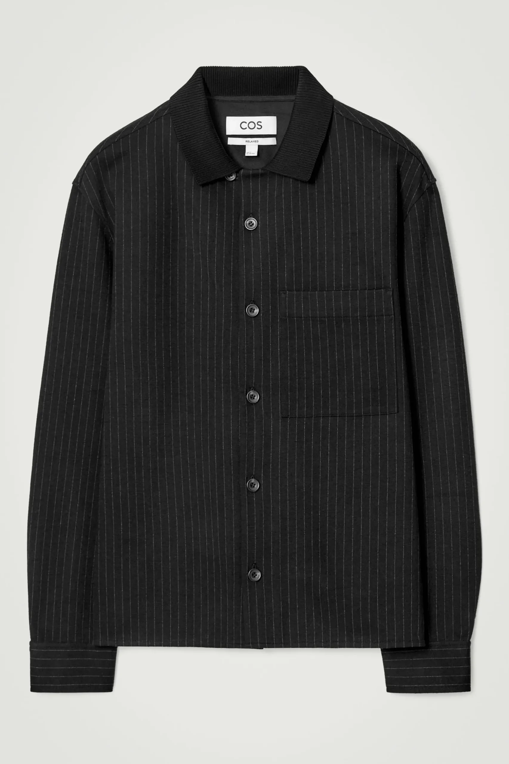 Fashion COS KOSZULA Z DŻERSEJU Z WEŁNĄ W PRĄŻKI – RELAXED FIT