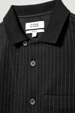 Fashion COS KOSZULA Z DŻERSEJU Z WEŁNĄ W PRĄŻKI – RELAXED FIT