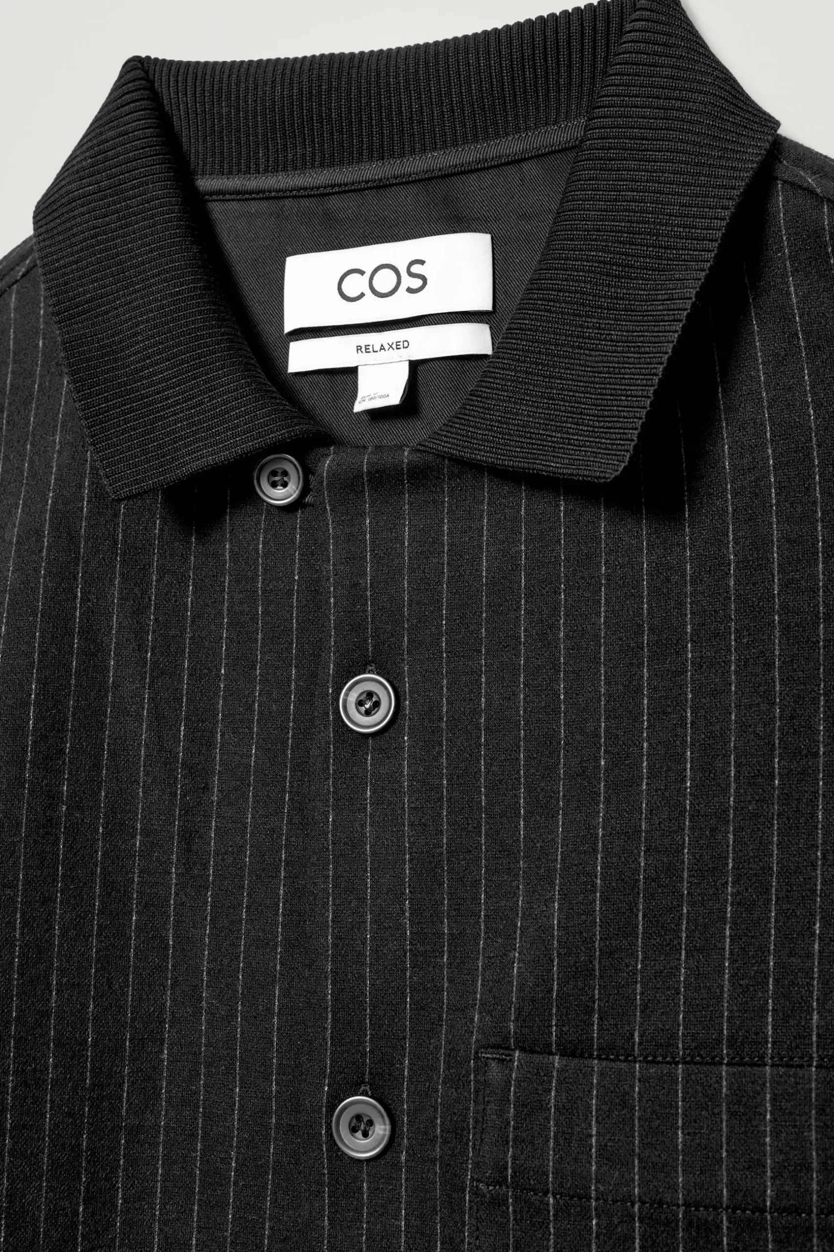 Fashion COS KOSZULA Z DŻERSEJU Z WEŁNĄ W PRĄŻKI – RELAXED FIT