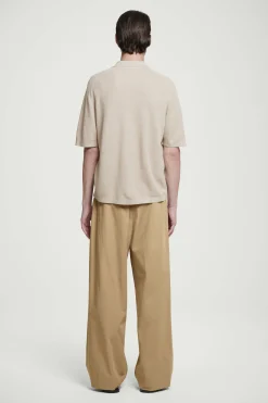 Discount COS KOSZULA Z DZIANINY Z LNEM – RELAXED FIT Jasnobeżowy