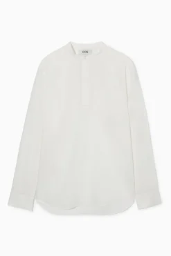 Online COS KOSZULA Z KOŁNIERZYKIEM GRANDAD – RELAXED FIT Biały