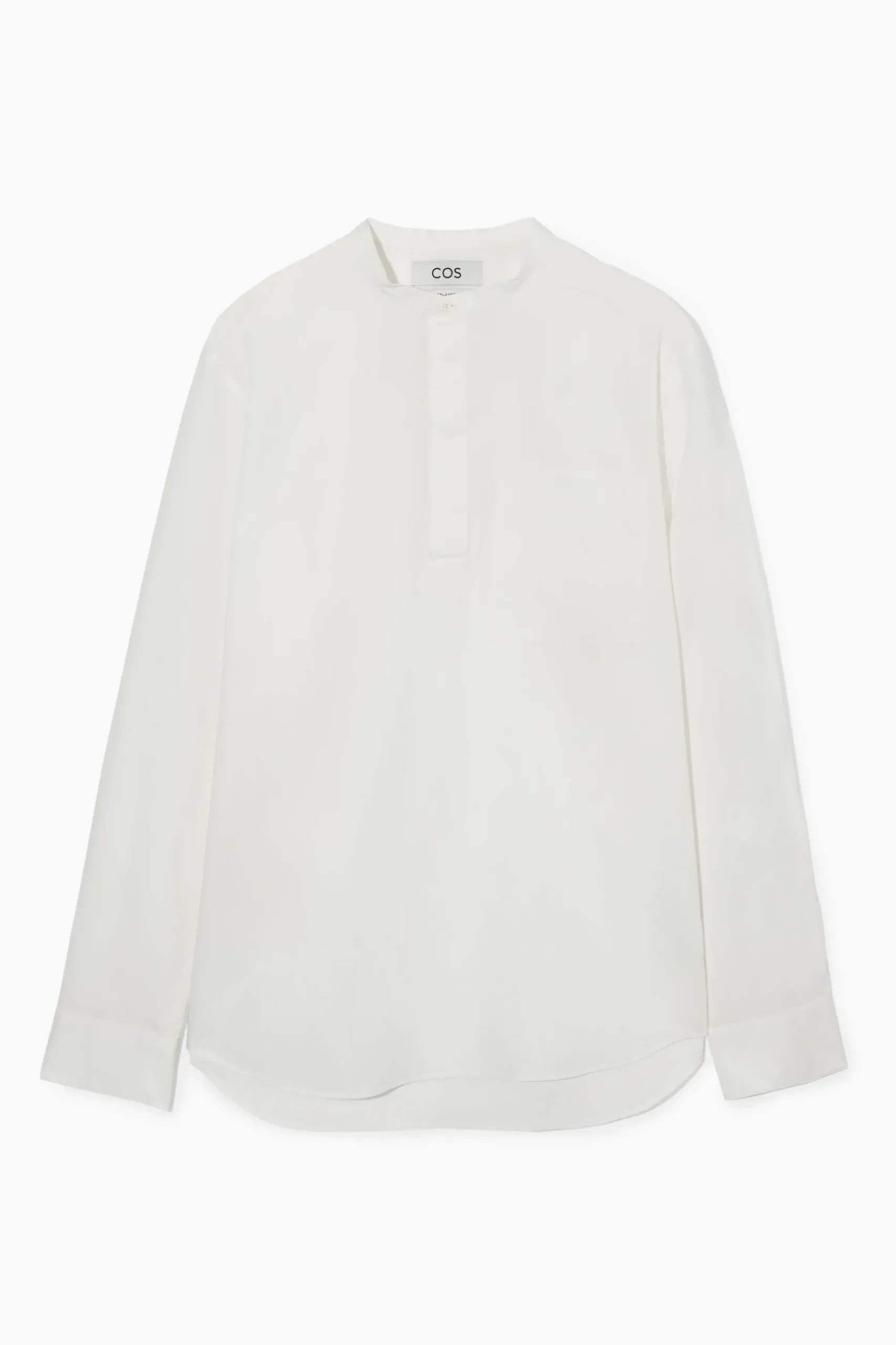 Online COS KOSZULA Z KOŁNIERZYKIEM GRANDAD – RELAXED FIT Biały