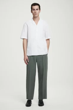 New COS KOSZULA Z MIESZANKI Z JEDWABIEM – RELAXED FIT Złamanybiały