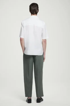 New COS KOSZULA Z MIESZANKI Z JEDWABIEM – RELAXED FIT Złamanybiały