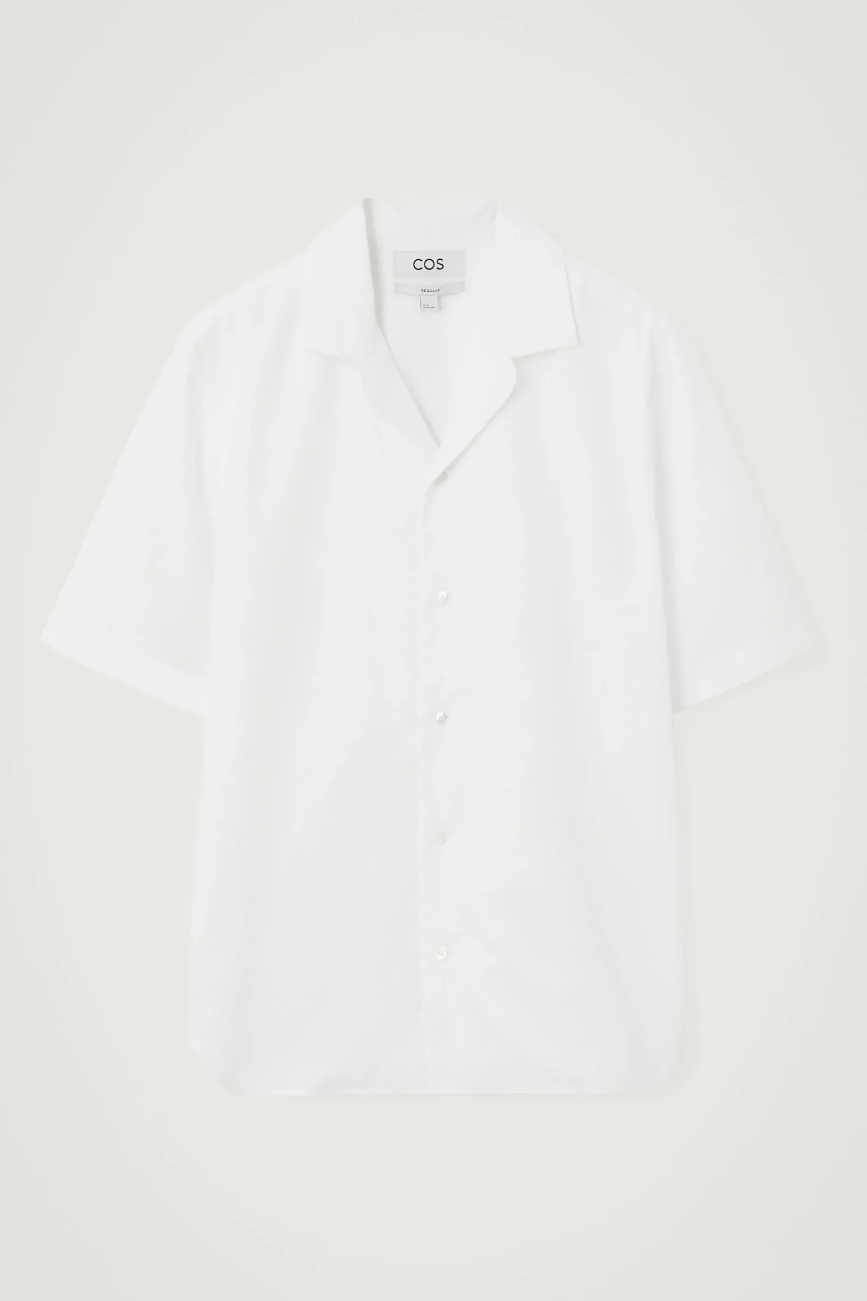 New COS KOSZULA Z MIESZANKI Z JEDWABIEM – RELAXED FIT Złamanybiały