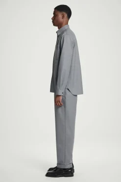 Online COS KOSZULA Z MIESZANKI Z WEŁNĄ – RELAXED FIT Szary