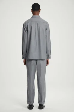 Online COS KOSZULA Z MIESZANKI Z WEŁNĄ – RELAXED FIT Szary