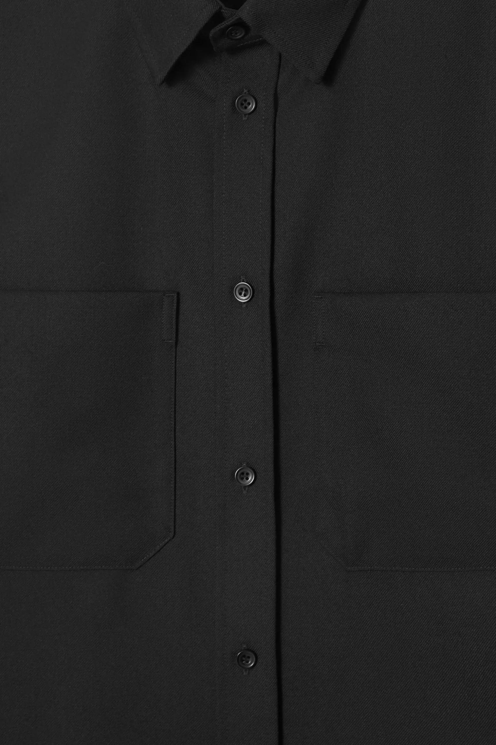 Fashion COS KOSZULA Z MIESZANKI Z WEŁNĄ – RELAXED FIT Czarny