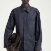 Clearance COS KOSZULA Z SUROWEGO DENIMU Indygo