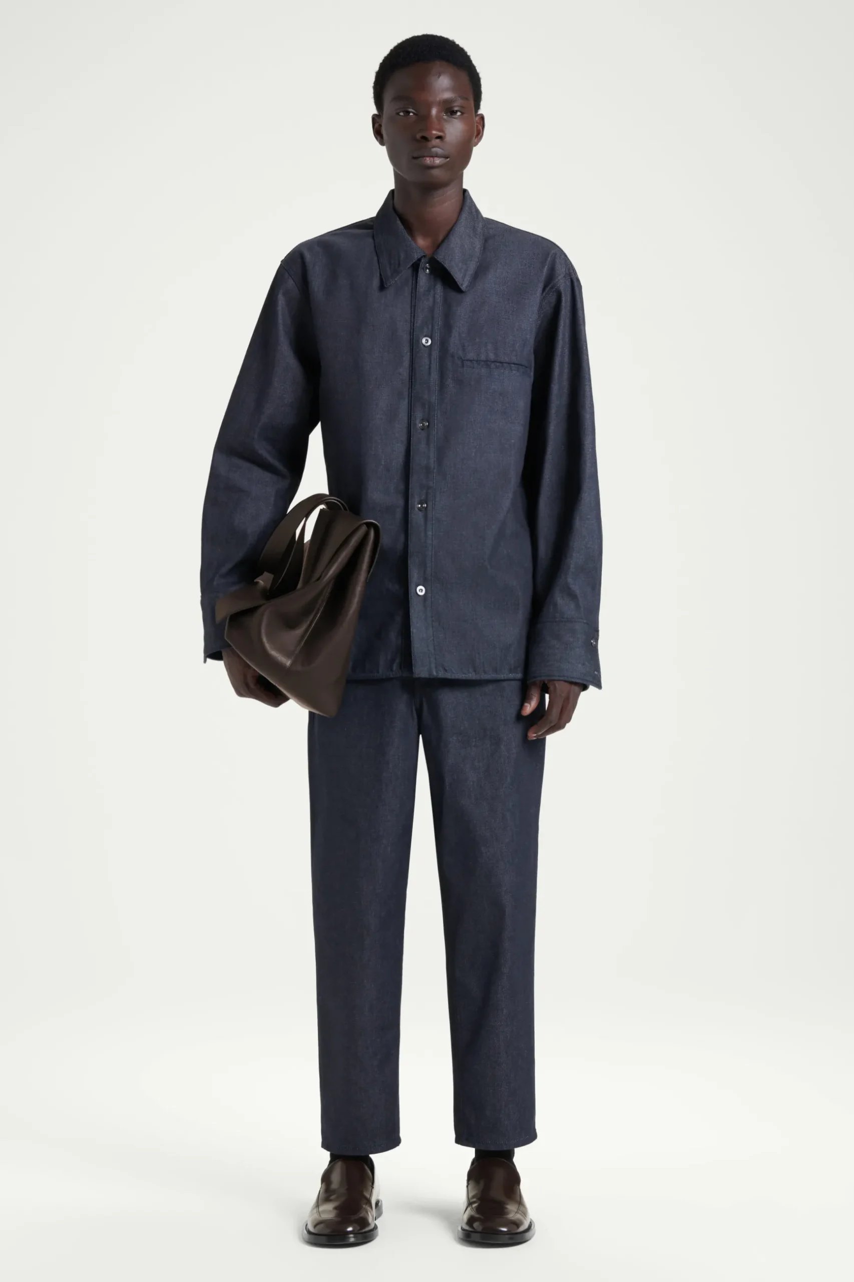 Clearance COS KOSZULA Z SUROWEGO DENIMU Indygo