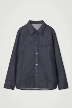 Clearance COS KOSZULA Z SUROWEGO DENIMU Indygo