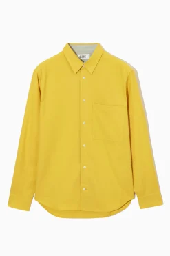Fashion COS KOSZULA ZE SZCZOTKOWANEJ BAWEŁNY Żółty