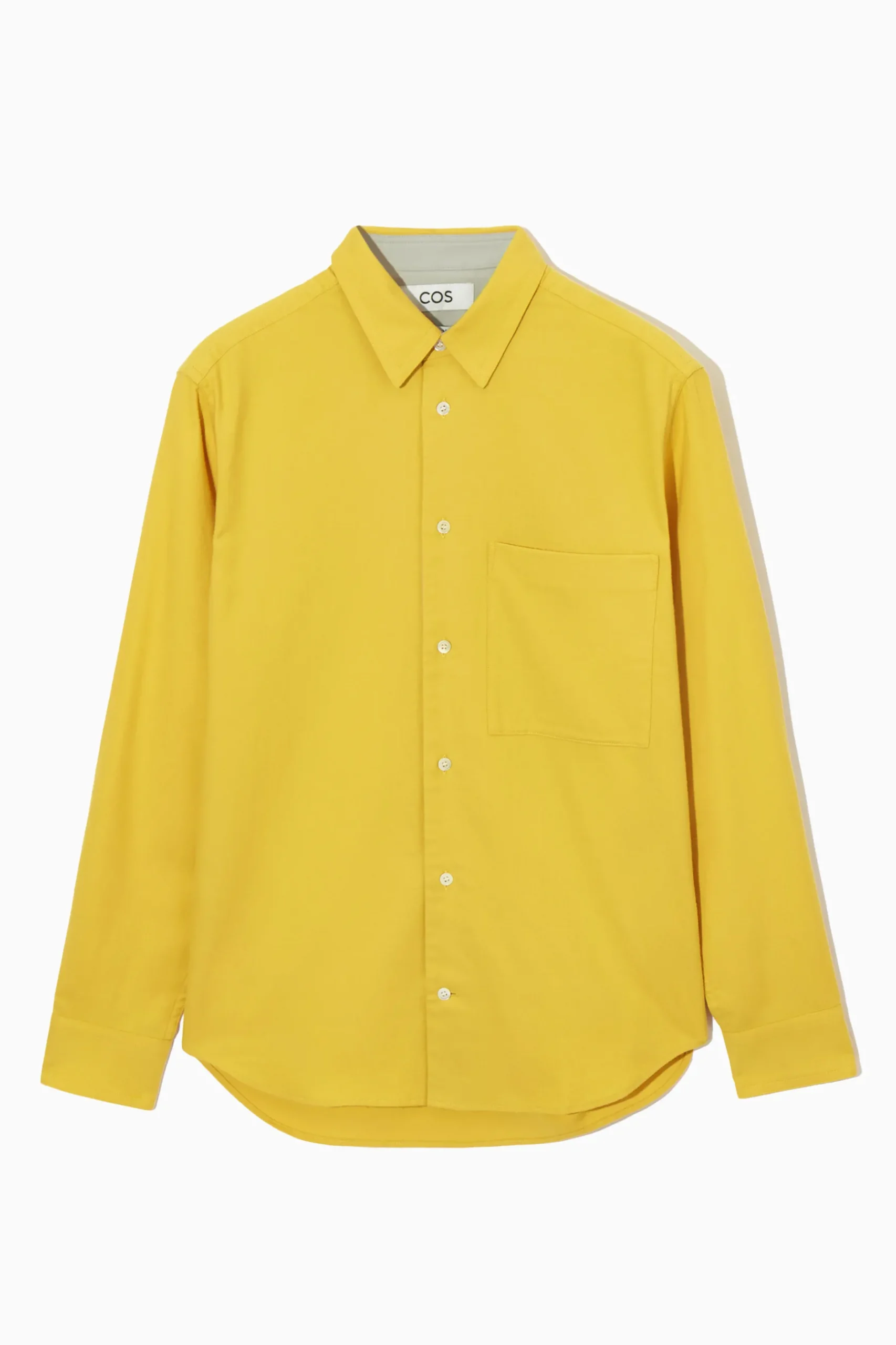 Fashion COS KOSZULA ZE SZCZOTKOWANEJ BAWEŁNY Żółty