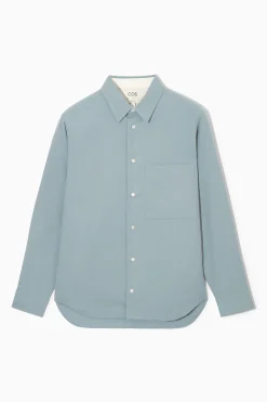 Outlet COS KOSZULA ZE SZCZOTKOWANEJ BAWEŁNY Jasnoniebieski