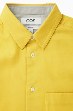 Fashion COS KOSZULA ZE SZCZOTKOWANEJ BAWEŁNY Żółty