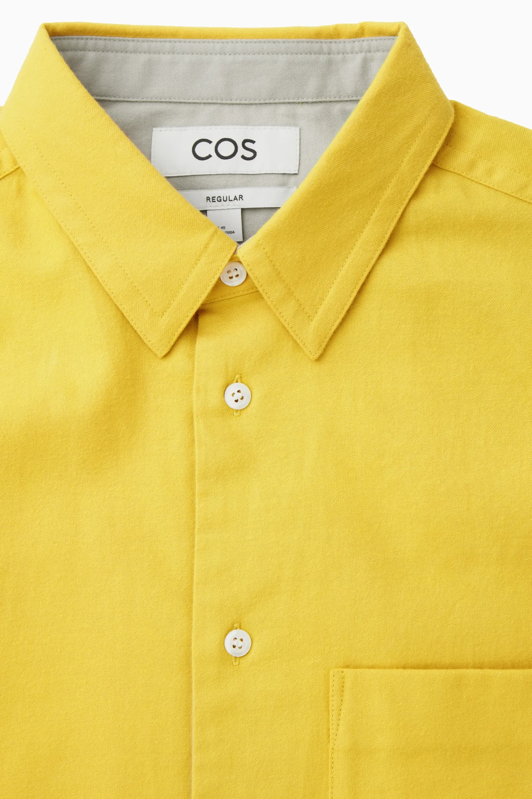 Fashion COS KOSZULA ZE SZCZOTKOWANEJ BAWEŁNY Żółty