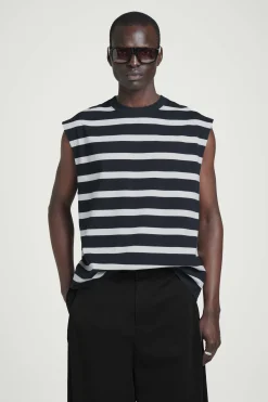 Fashion COS KOSZULKA BEZ RĘKAWÓW Z KREPY BAWEŁNIANEJ