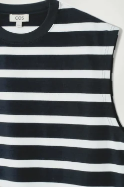Fashion COS KOSZULKA BEZ RĘKAWÓW Z KREPY BAWEŁNIANEJ