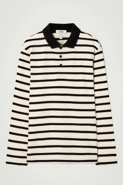 Sale COS KOSZULKA POLO W PASKI Z DŁUGIM RĘKAWEM