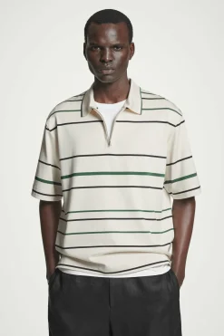 Fashion COS KOSZULKA POLO W PASKI Z ZAMKIEM