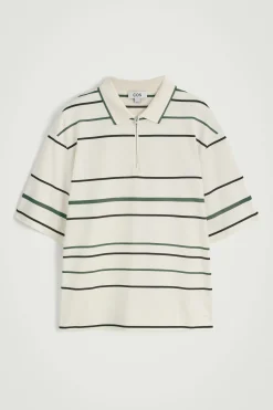 Fashion COS KOSZULKA POLO W PASKI Z ZAMKIEM