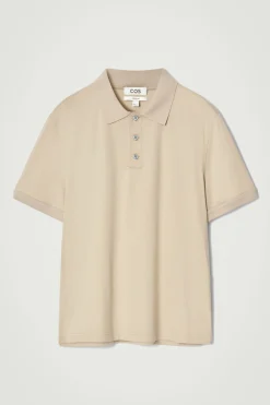 Best COS KOSZULKA POLO Z BAWEŁNY MERCERYZOWANEJ Szarobrązowy