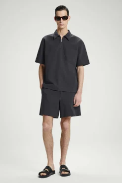Fashion COS KOSZULKA POLO Z BAWEŁNY O SPLOCIE SKOŚNYM Granatowy