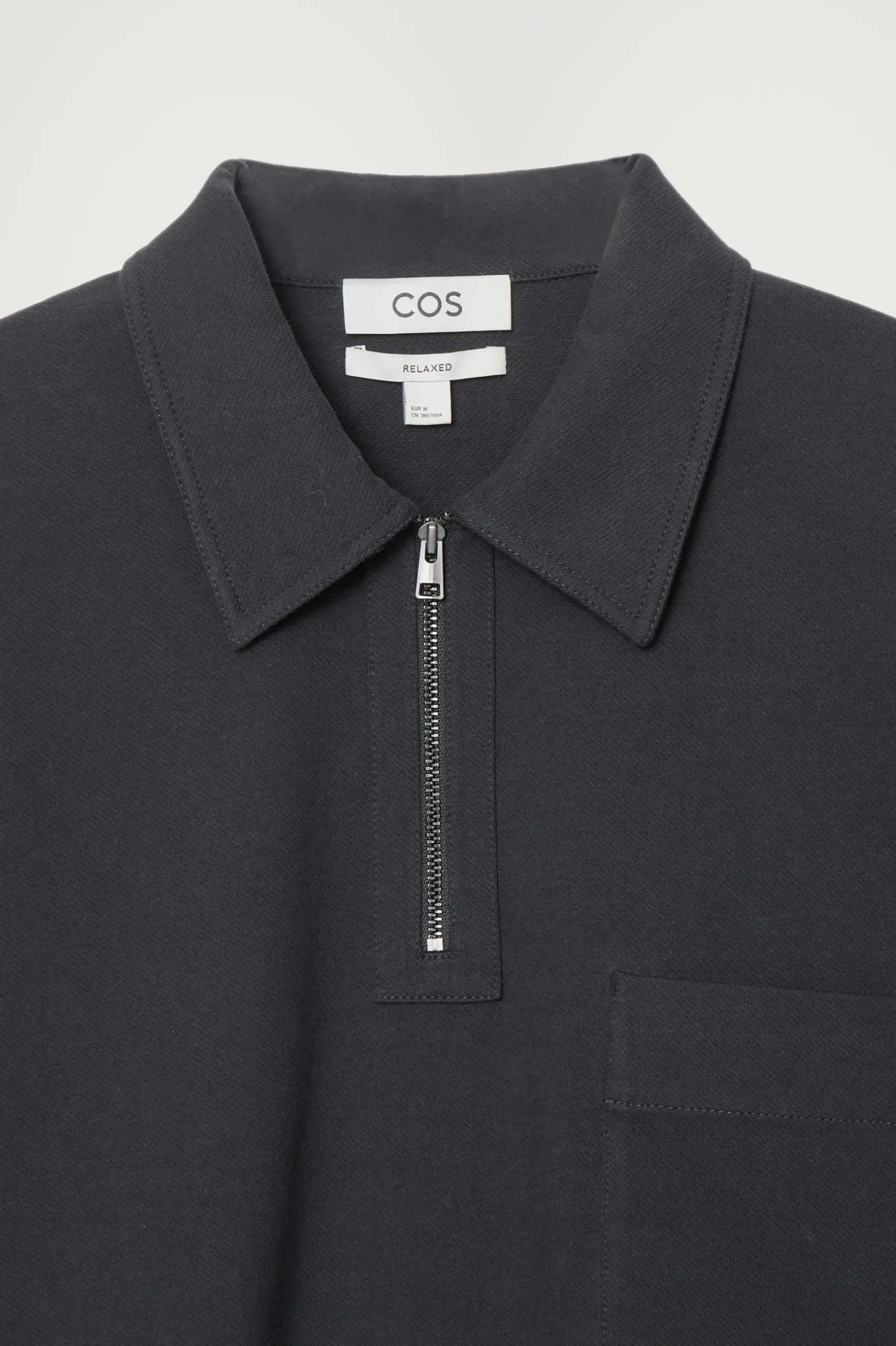 Fashion COS KOSZULKA POLO Z BAWEŁNY O SPLOCIE SKOŚNYM Granatowy