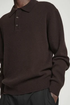 Best COS KOSZULKA POLO Z CZYSTEGO KASZMIRU Brązowy