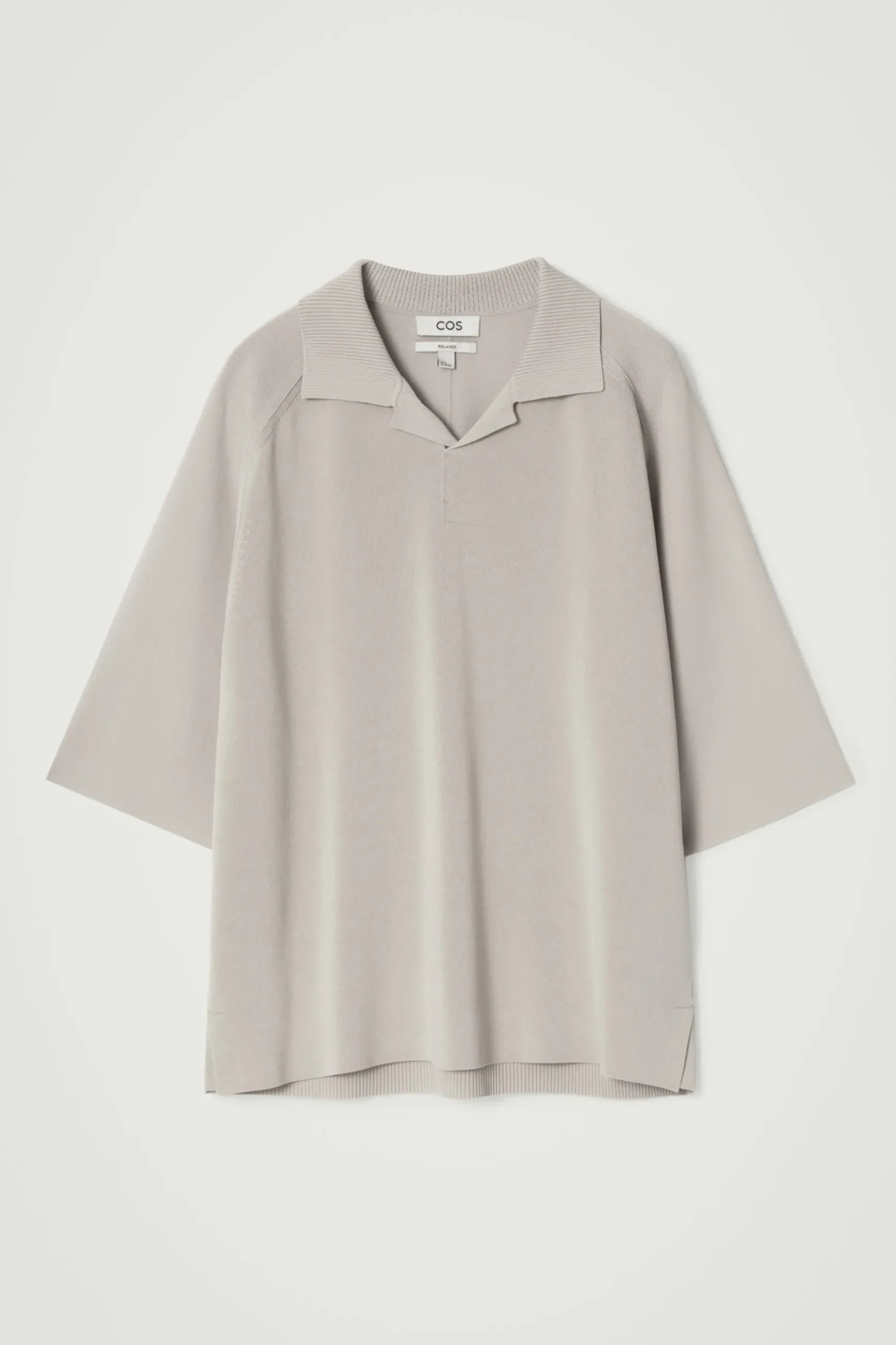 Clearance COS KOSZULKA POLO Z DWUSTRONNEJ DZIANINY Brązowoszary