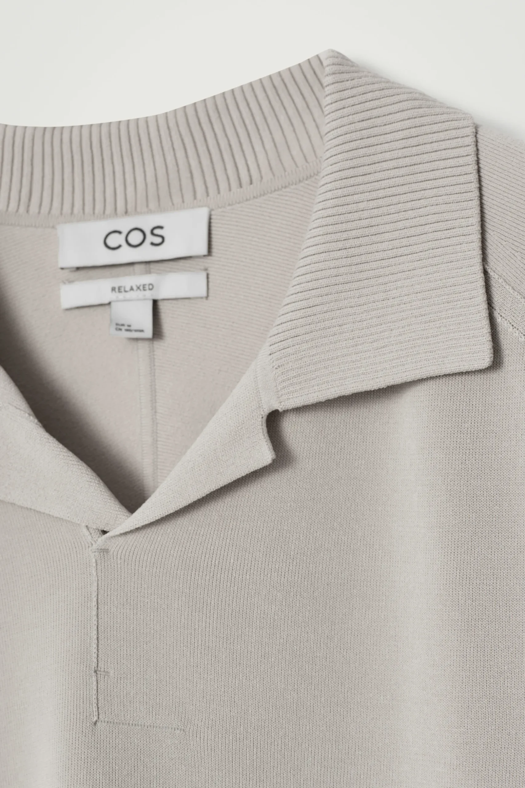 Clearance COS KOSZULKA POLO Z DWUSTRONNEJ DZIANINY Brązowoszary
