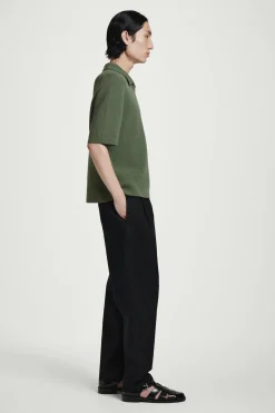 New COS KOSZULKA POLO Z DZIANINY BOUCLÉ Zielony