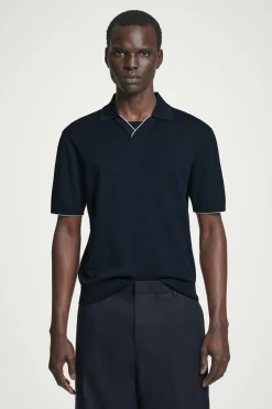 Outlet COS KOSZULKA POLO Z KONTRASTUJĄCYMI DETALAMI Granatowy