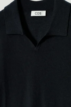 Best COS KOSZULKA POLO Z OTWARTYM KOŁNIERZYKIEM Granatowy