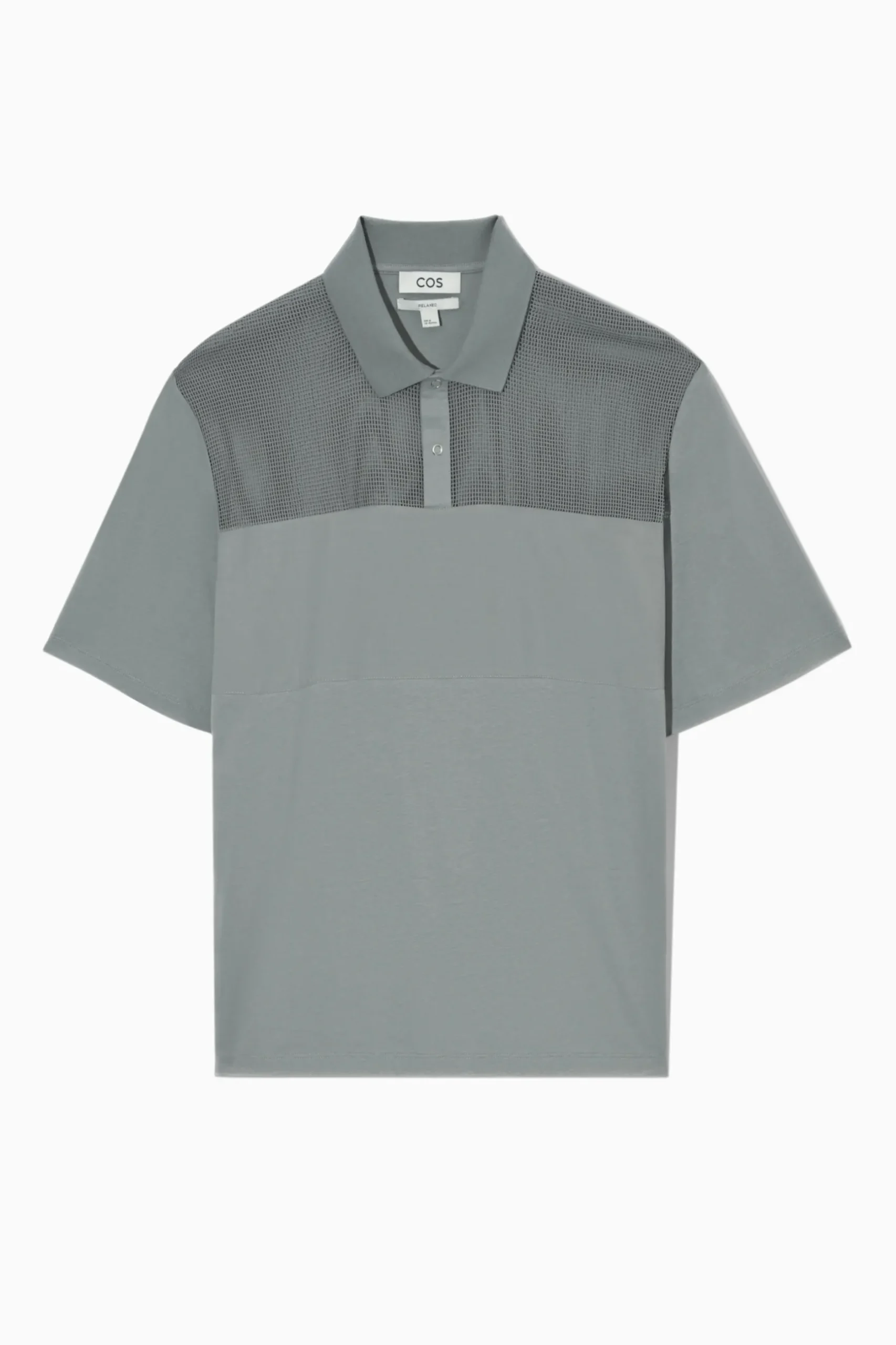Sale COS KOSZULKA POLO Z SIATECZKOWYM PANELEM Grey